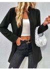 Kadın Uzun Kollu önü Açık Uzun Modal Ceket