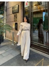 Kadın Uzun Kollu şal Detaylı Bluz Ve Pantolon Ikili Takım (kemer Dahil Değil)