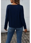 Kadın Uzun Kollu V Yakalı Yarasa Kollu Viskon Bluz