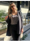 Kadın Uzun Kollu Krep üçlü Takım
