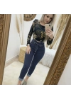 Kadın Yüksek Bel Düğmeli Yırtık Kot Pantolon