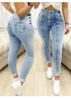 Kadın Yüksek Bel önden Düğmeli Jean Pantolon