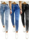 Kadın Yüksek Bel önden Düğmeli Jean Pantolon