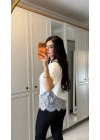 Kısa Kollu Bısıklet Yakalı Dantel Detaylı Vıskon ıkı ıplık Bluz