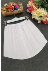 Lastikli Düğmeli Kurtarıcı Gömlek Altı Eteklik -Beyaz