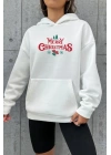 Merry Chrıstmas Sweatshirt - Hodie - Beyaz