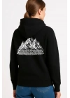 Nihilist Penguen Temalı Oversize Kapüşonlu Sweatshirt - Siyah