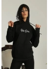 Oversize Üç İplik Kapüşonlu Sweatshirt – Siyah “Other Lives” Ön Ve Arka Baskılı, Şardonlu Kışlık, Rahat Günlük Model Siiyah