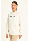 Oversize Üç İplik Şardonlu Kapüşonlu Sweatshirt – Beyaz “Other Lives” Ön Ve Arka Baskılı, Kanguru Cepli, Ribanalı Rahat Kışlık Model Beyaz