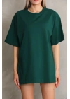 Regular Fit Tişört Bisiklet Yaka Yazlık Kısa Kol Basıc T-Shirt - Yeşil
