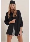 Siyah Oversize Uzun Basic Gömlek 3900