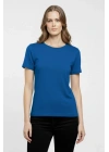 T-Shirt Bisiklet Yaka Slim Fit Likralı Tişört Günlük Basic Body - İndigo
