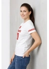 TÜRKİYE Ay Yıldız Baskılı 10 Numara Forma Tişört Taraftar T-Shirt - Beyaz
