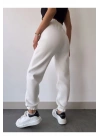 Üç İplik Basic Lastikli Eşofman Pantolon - Beyaz