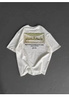 Unisex Baskılı Oversize T-Shirt - Beyaz