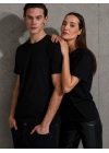 Unisex Kısa Kollu Bisiklet Yaka Basic Viskon Bluz