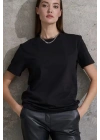Unisex Kısa Kollu Bisiklet Yaka Basic Viskon Bluz
