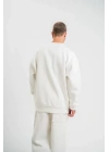 Uzun Kol Bisiklet Yaka Basic SweatShirt - Beyaz