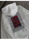Uzun Kol Kapşonlu Ön Ve Arka Baskılı SweatShirt - Beyaz