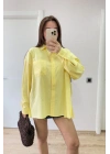 Yakalı Yandan Yırtmaçlı Gömlek - Sarı