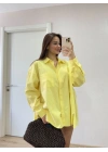 Yakalı Yandan Yırtmaçlı Gömlek - Sarı