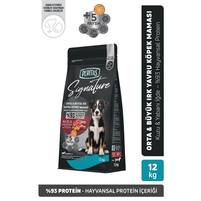 Signature Kuzulu Orta ve Büyük Irk Yavru Köpek Maması 12 Kg