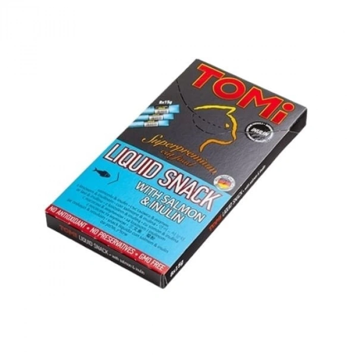 Tomi Somonlu ve İnülinli Sıvı Kedi Ödül Maması 15 Gr 8 Adet