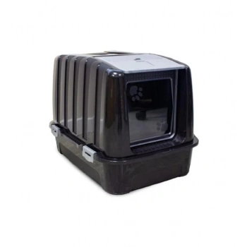 Plastart Kapalı Kedi Tuvaleti Antrasit-Siyah