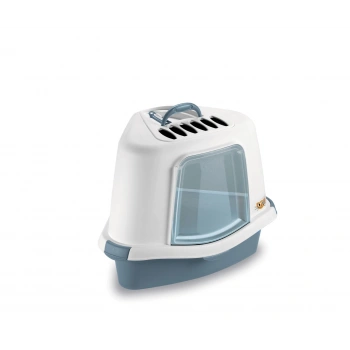 Stefanplast Sprint Corner Plus Kapalı Kedi Tuvaleti Beyaz/Mavi 56x40x14 Cm