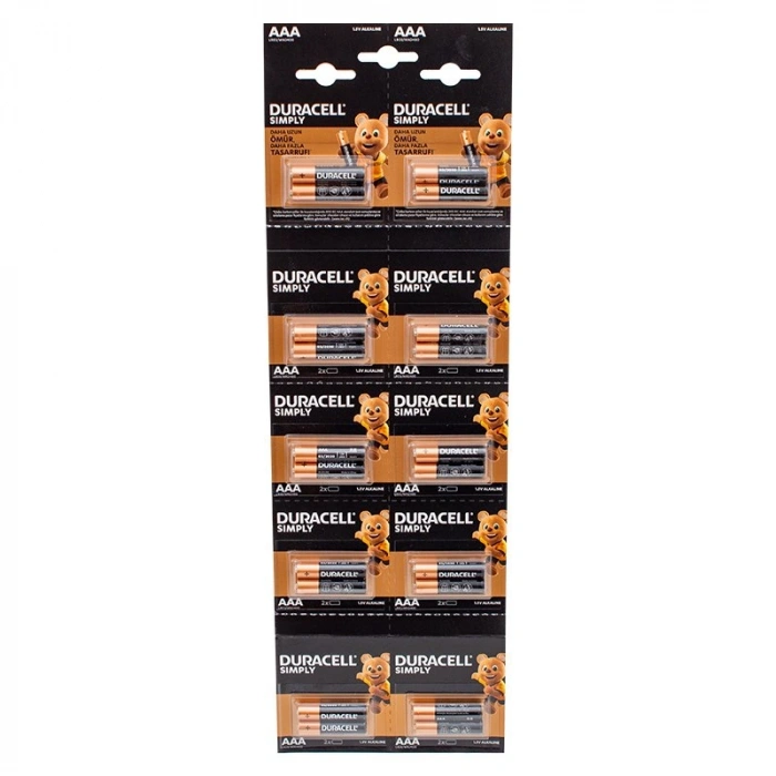 1.5V İnce AAA 20li Alkalin Pil LR03/MN20