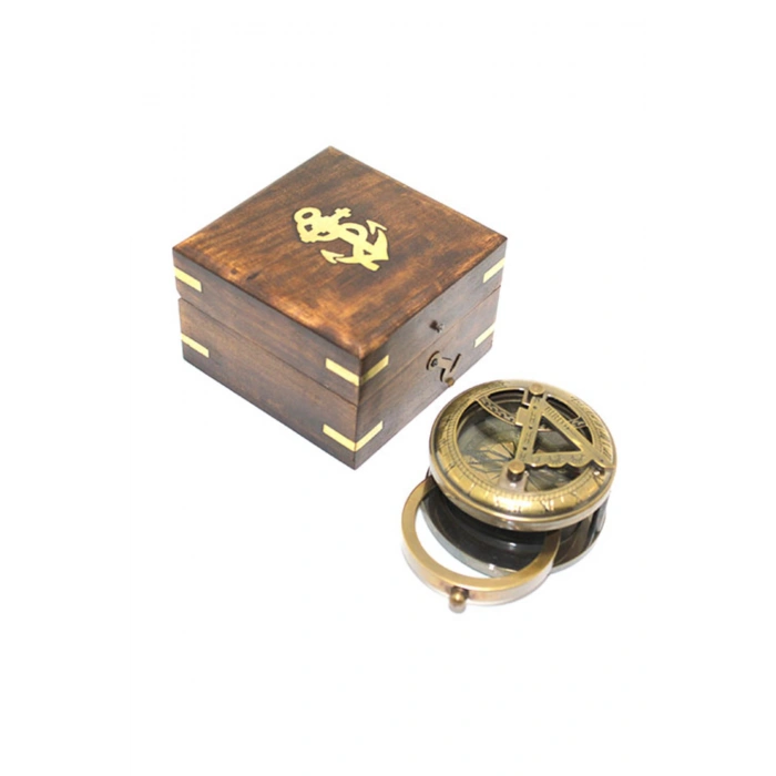 Ahşap Kutulu Pirinç Pusula