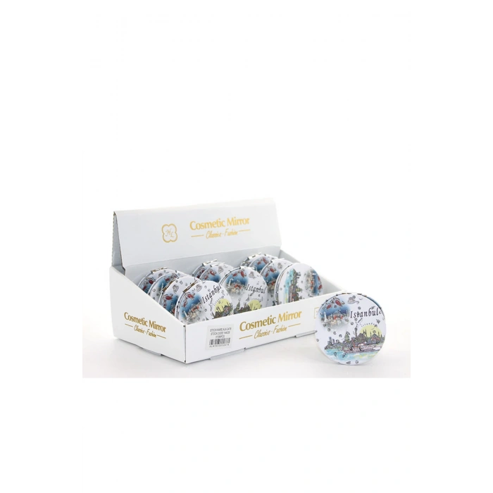 Taşlı İstanbul Tasarımı El Aynası İnce Alk2478