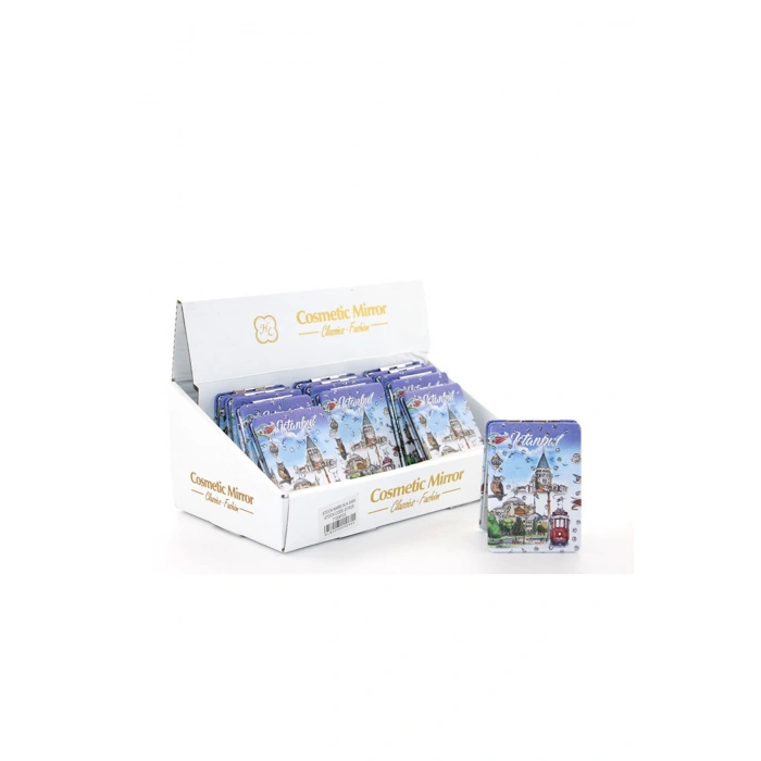 Taşlı İstanbul Tasarımı El Aynası İnce