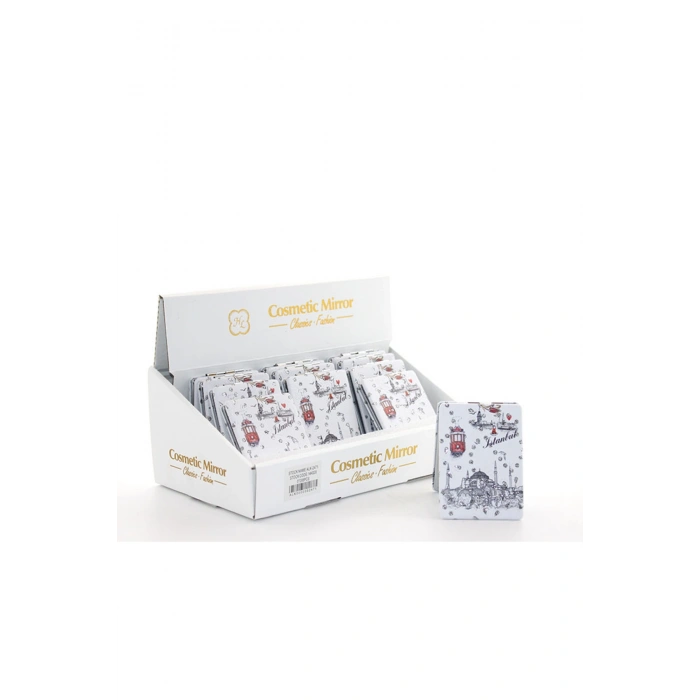 Taşlı İstanbul Tasarımı El Aynası İnce