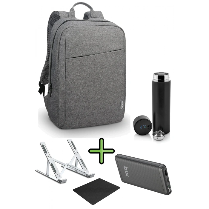 Sırt Çantası 15.6 Inç B210 Laptop Çantası, Hızlı Powerbank, Termos, Laptop Standı, Mousepad 5li Set