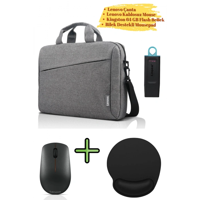Case 15.6 T210 Notebook Çantası Bilgisayar Laptop Çanta GX40Q17231 Flash Disk Lenovo Mouse Mousepad