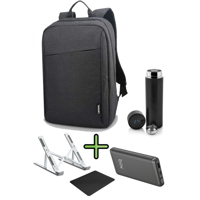 Sırt Çantası 15.6 Inç B210 Laptop Çantası, Hızlı Powerbank, Termos, Laptop Standı, Mousepad 5li Set