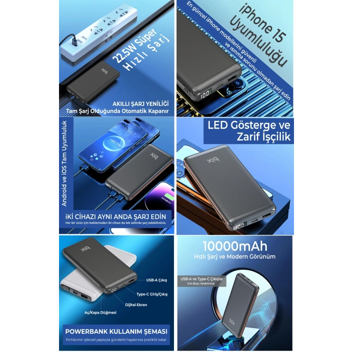 Sırt Çantası 15.6 Inç B210 Laptop Çantası, Hızlı Powerbank, Termos, Laptop Standı, Mousepad 5li Set