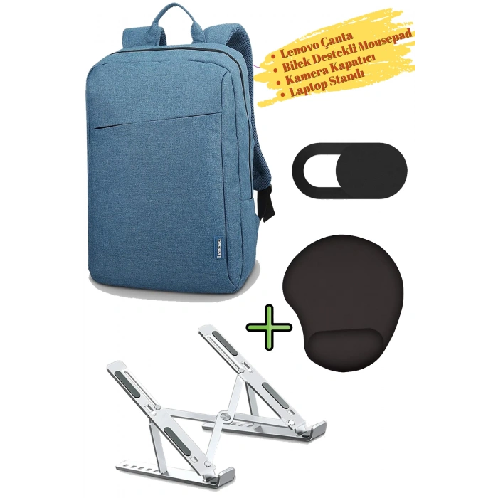 Sırt Çantası 15.6 Inç B210 Laptop Çantası, Kamera Kapatıcı, Laptop Standı, Bilek Destekli Mousepad