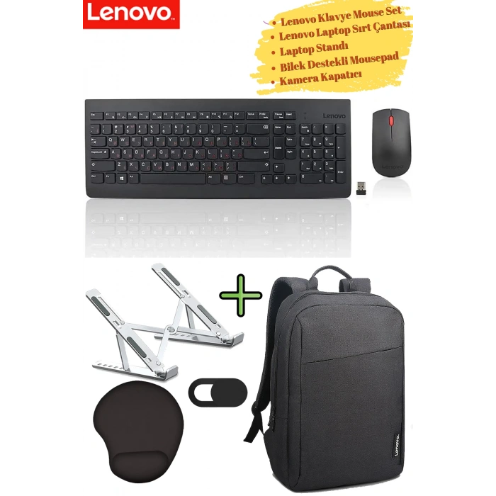 GX30Z91076 510 Klavye Mouse Set Laptop Sırt Çantası, Mousepad, Kamera Kapatıcı, Laptop Standı