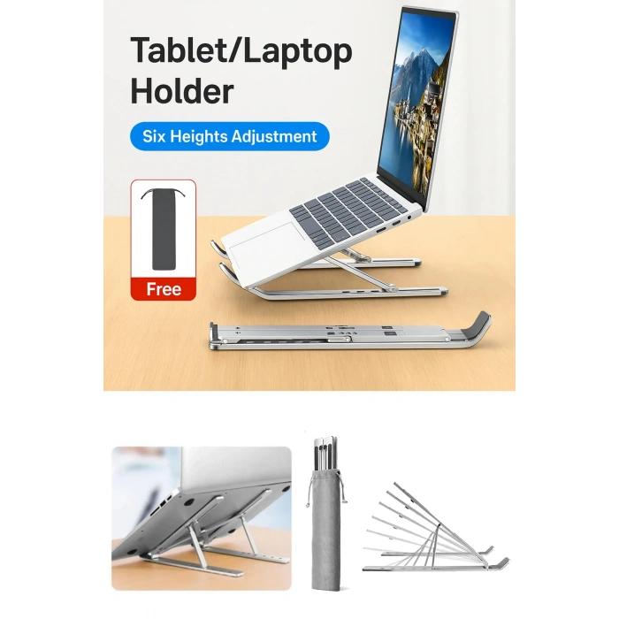 Mouse Kablosuz GY50R91293, Metal Laptop Standı, Bilek Destekli Mousepad, 360 Dönen Telefon Tutucu