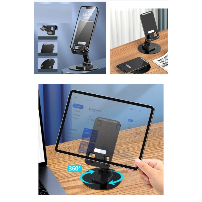 Mouse Kablosuz GY50R91293, Metal Laptop Standı, Bilek Destekli Mousepad, 360 Dönen Telefon Tutucu