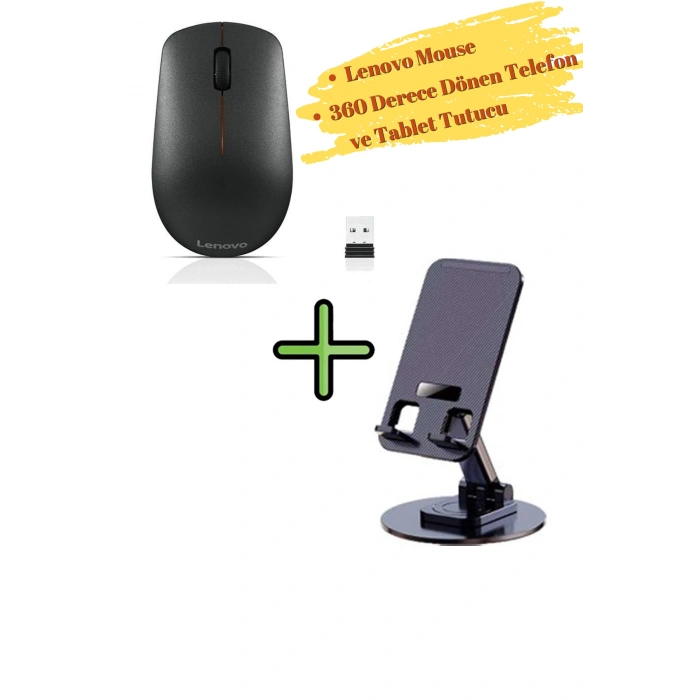 400 Wireless Kablosuz Mouse Siyah GY50R91293 360 Derece Döner Tablet ve Telefon Tutucu