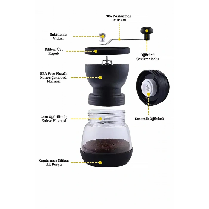 Dijital Göstergeli Çelik Termos, Seramik Cam Kahve Öğütücü, Korsan Kuru Kafa Çelik Kupa Bardak