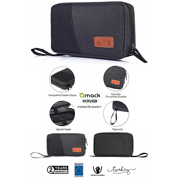 Elektronik Aksesuar Çantası, Selfie Çubuğu, Telefon Tablet Tutucu, Temizleme Kiti