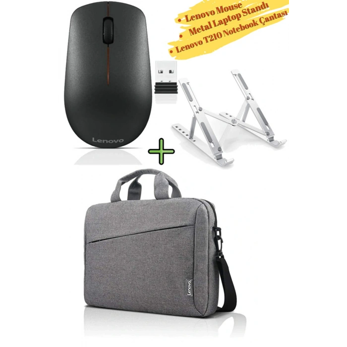 Mouse 400, T210 Laptop Omuz El Çantası, Metal Laptop ve Tablet Standı Yükseklik Ayarlı