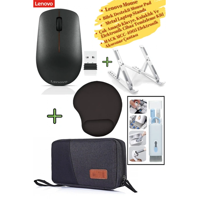 Mouse 400, MousePad, MACK Elektronik Aksesuar Çantası, Metal Laptop Standı, Temizleme Kiti