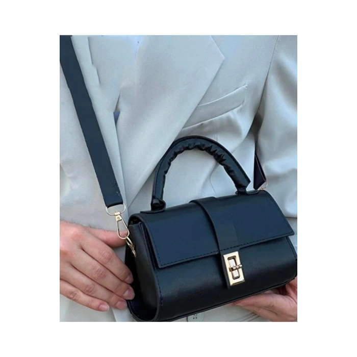 Omuz ve El Çantası ve Tavşan Figürlü Aynalı Anahtarlık Hediyeli, Mekanizmalı Günlük Sade Çanta