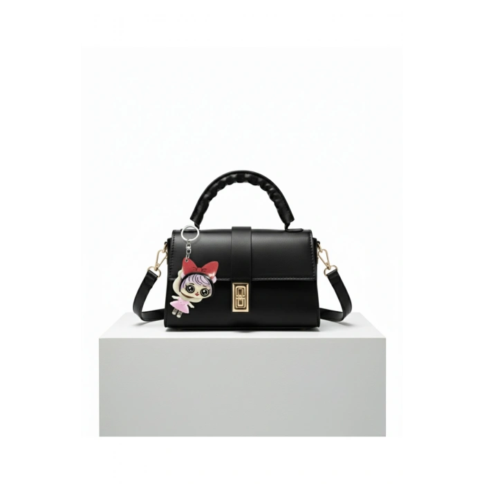 Omuz ve El Çantası ve Lol Bebekli Figürlü Aynalı Anahtarlık Hediyeli, Mekanizmalı Günlük Sade Çanta