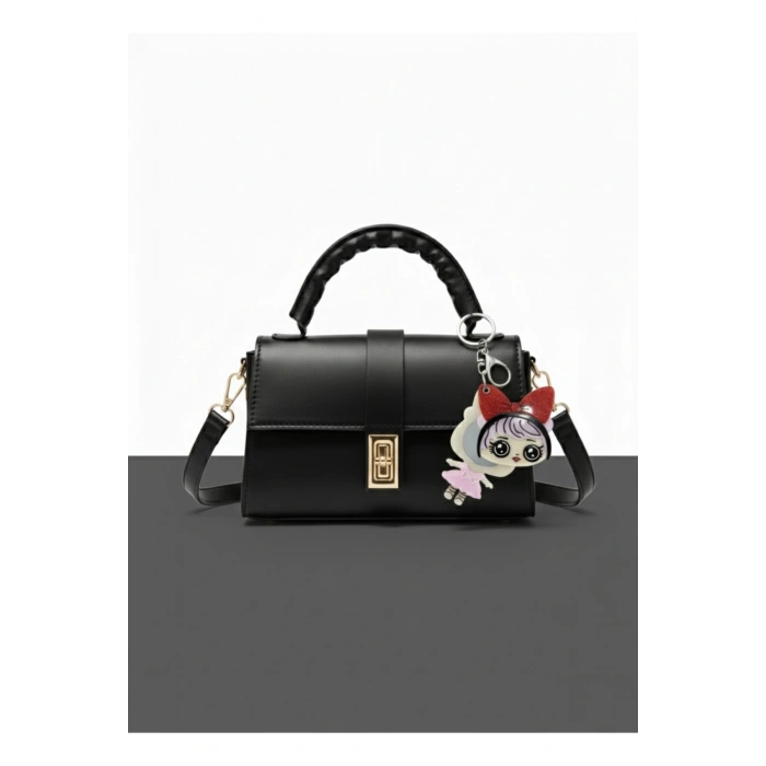 Omuz ve El Çantası ve Lol Bebekli Figürlü Aynalı Anahtarlık Hediyeli, Mekanizmalı Günlük Sade Çanta